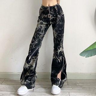 Set: Buckled Tie-dye Tube Top + Flared Pants