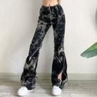 Set: Buckled Tie-dye Tube Top + Flared Pants