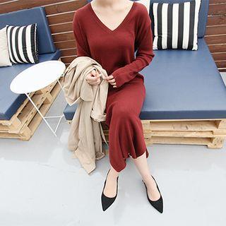 Cutaway-back Ribbed Dress