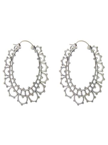 Laurent Gandini Large Lace Hoop Earrings