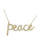 Sydney Evan Large Peace Necklace In Yellow Gold With Diamonds