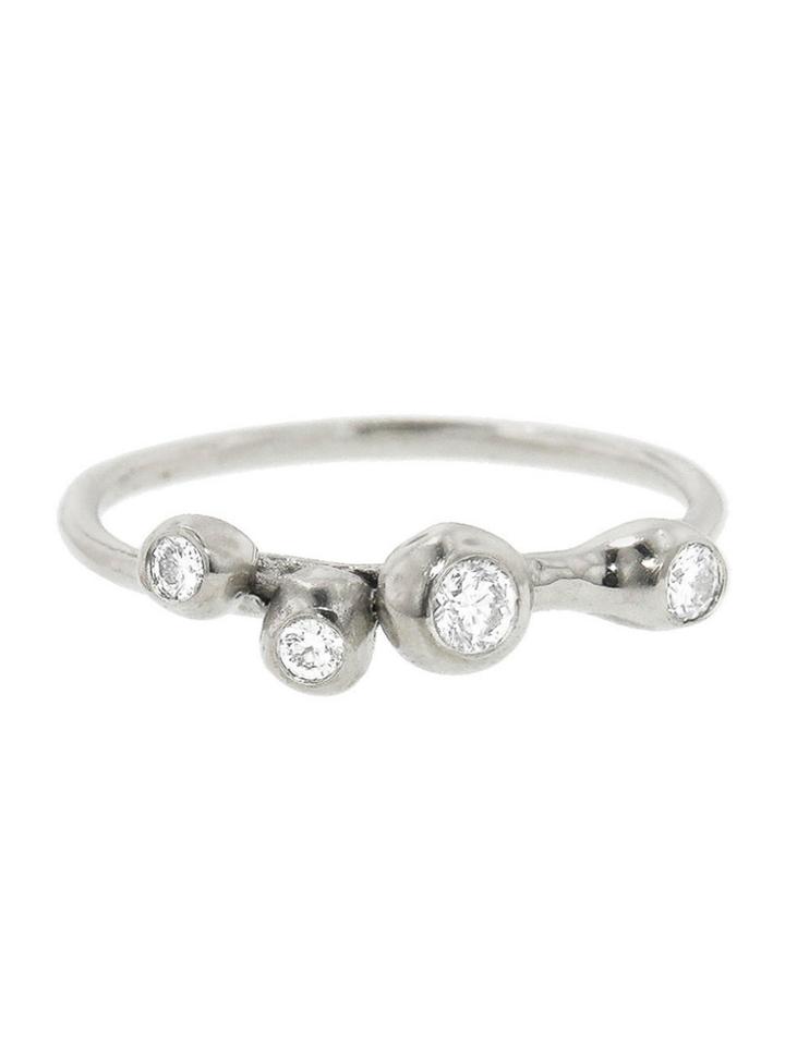 Ten Thousand Things Bezel Molten Cluster - Designer White Gold Ring