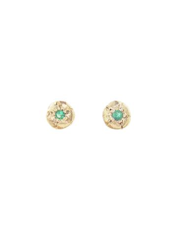 Yayoi Forest Emerald Star-set Stud Earrings
