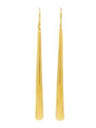 Jennifer Meyer Long Dome Drop Earrings - Yellow Gold