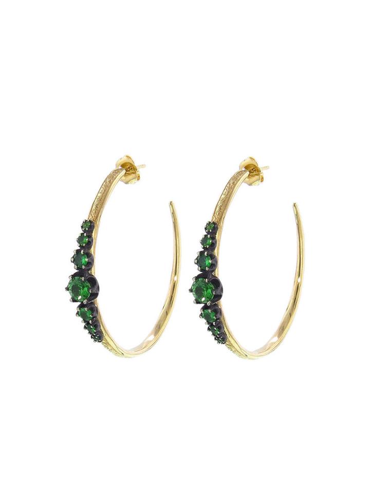 Arman Handmade Gold And Tsavorite Hoops