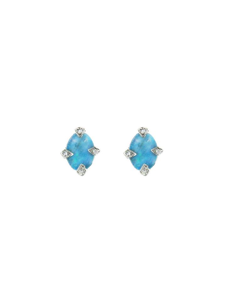 Cathy Waterman Boulder Opal Studs With Diamonds