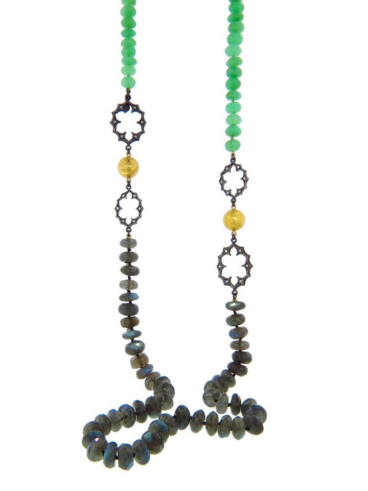 Arman Chrysoprase And Labradorite Long Necklace