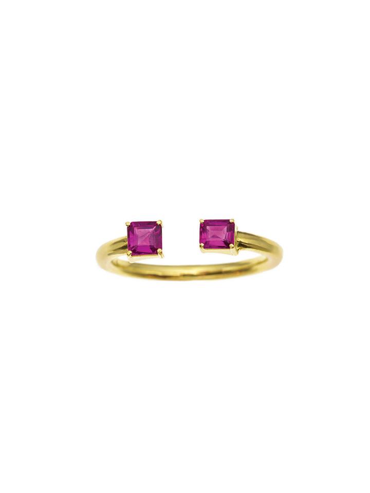 Jemma Wynne Priv? Open Ruby Stacking Ring - Yellow Gold
