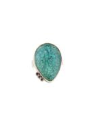 Jamie Joseph Turquoise Teardrop Ring With Black Spinel