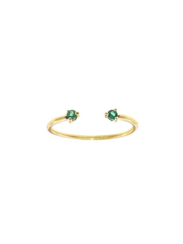 Wwake Two-step Emerald Ring
