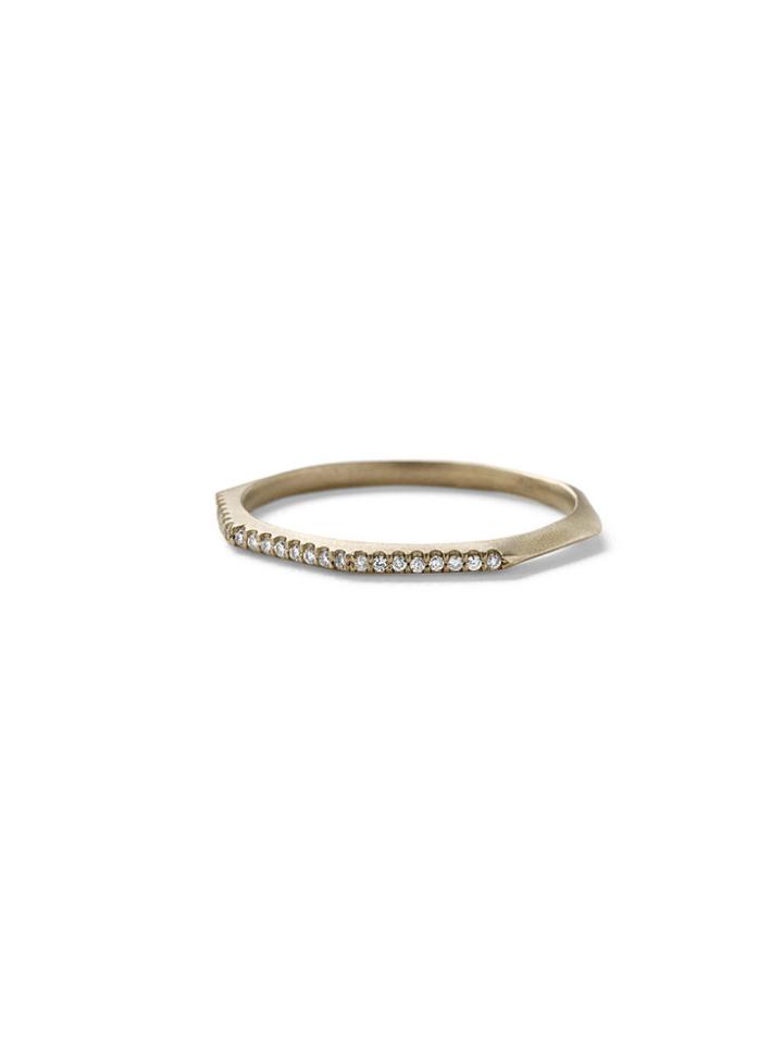 Monique Péan Thin White Diamond Octagonal Stacking Ring