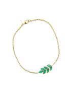 Finn 7 Emerald Leaf Chain Bracelet
