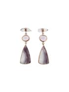 Melissa Joy Manning Veracruz Amethyst And Laguna Agate Drop Earrings