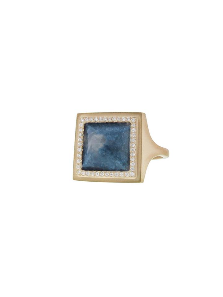 Monique Péan Blue Lepidolite Ring With White Diamonds