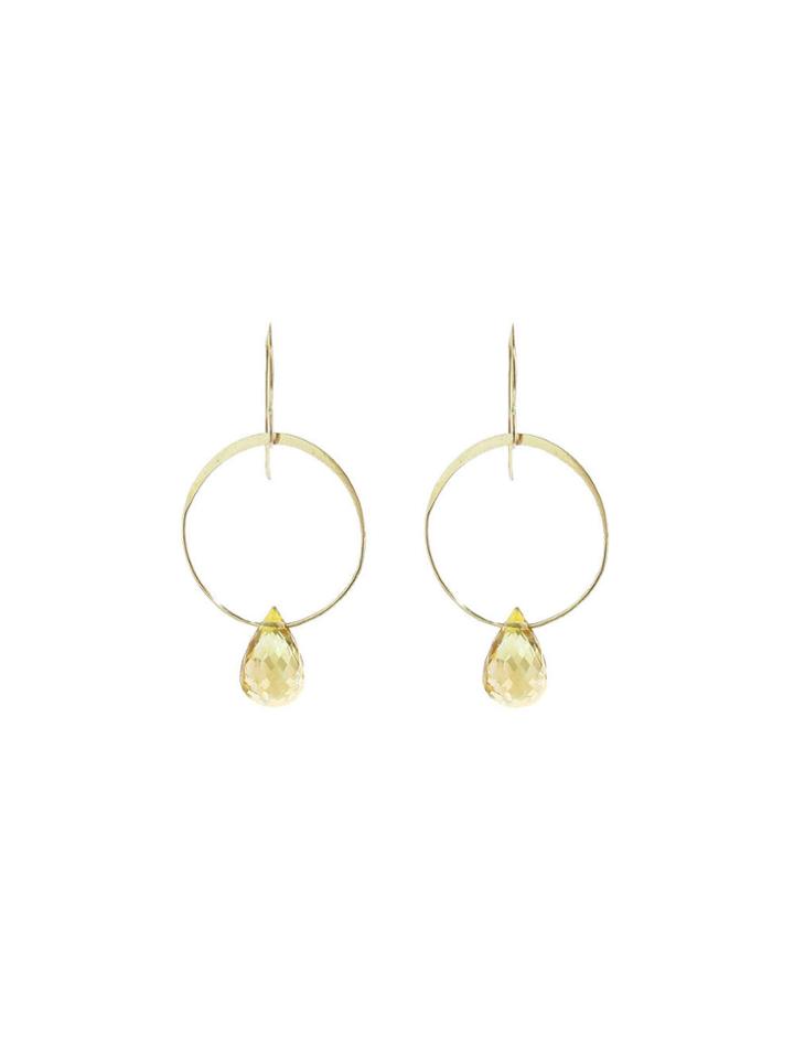 Melissa Joy Manning Small Citrine Single Drop Earrings