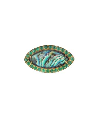 Royal Nomad Eye Ring With Abalone And Topaz