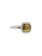 Todd Reed Green Square Diamond Solitaire In Palladium