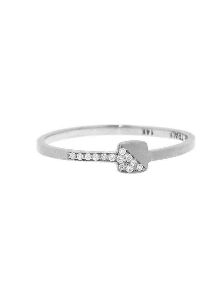 Jade Trau Half Diamond Stacking Band - White Gold Ring