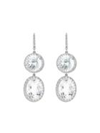Andrea Fohrman Large Double Drop Rock Crystal Earrings With Diamonds - White Gold