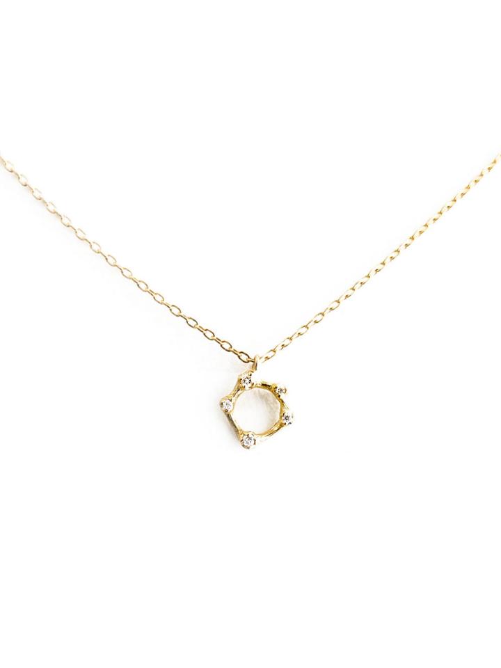 N+a New York Five Diamond Necklace - Gold