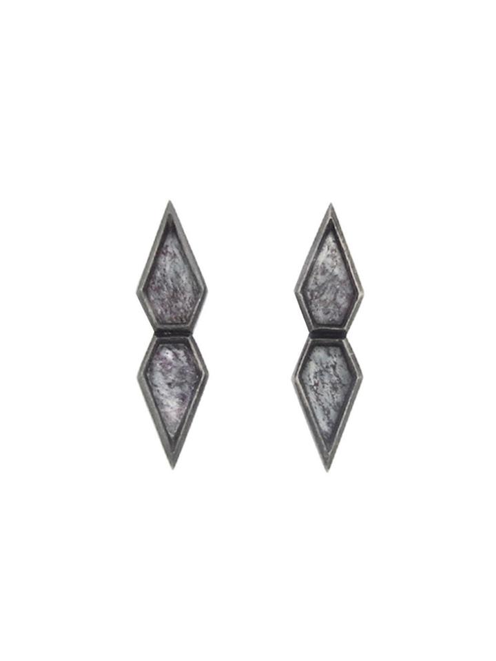 Monique Péan Grey Fossilized Dinosaur Bone Earrings