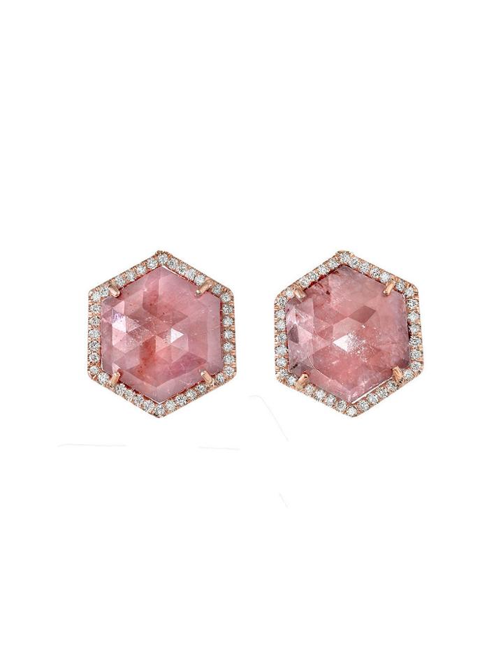 Irene Neuwirth Rose Cut Pink Sapphire Studs