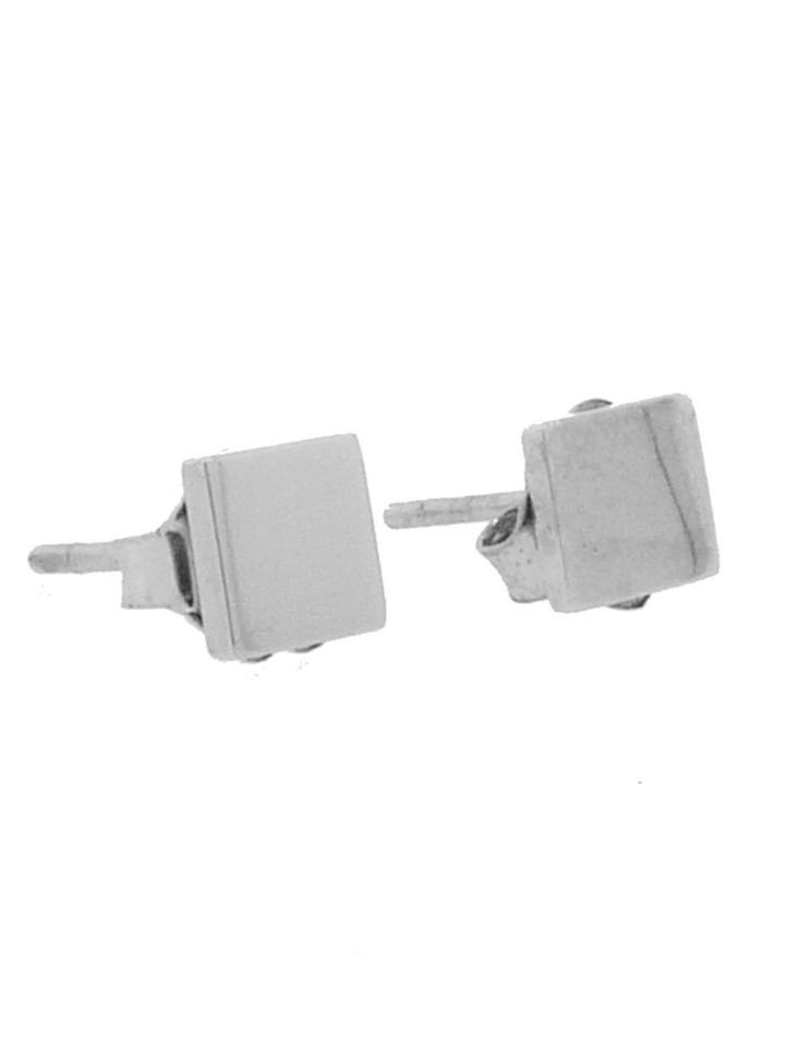 Jennifer Meyer Square Studs - White Gold