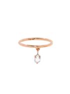Finn Rose Cut Diamond Dangle Ring - Rose Gold