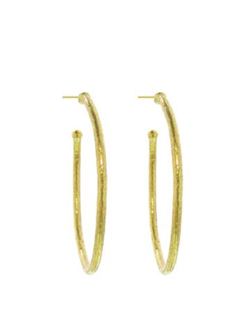 Ara Collection Large Hammered Gold Hoops