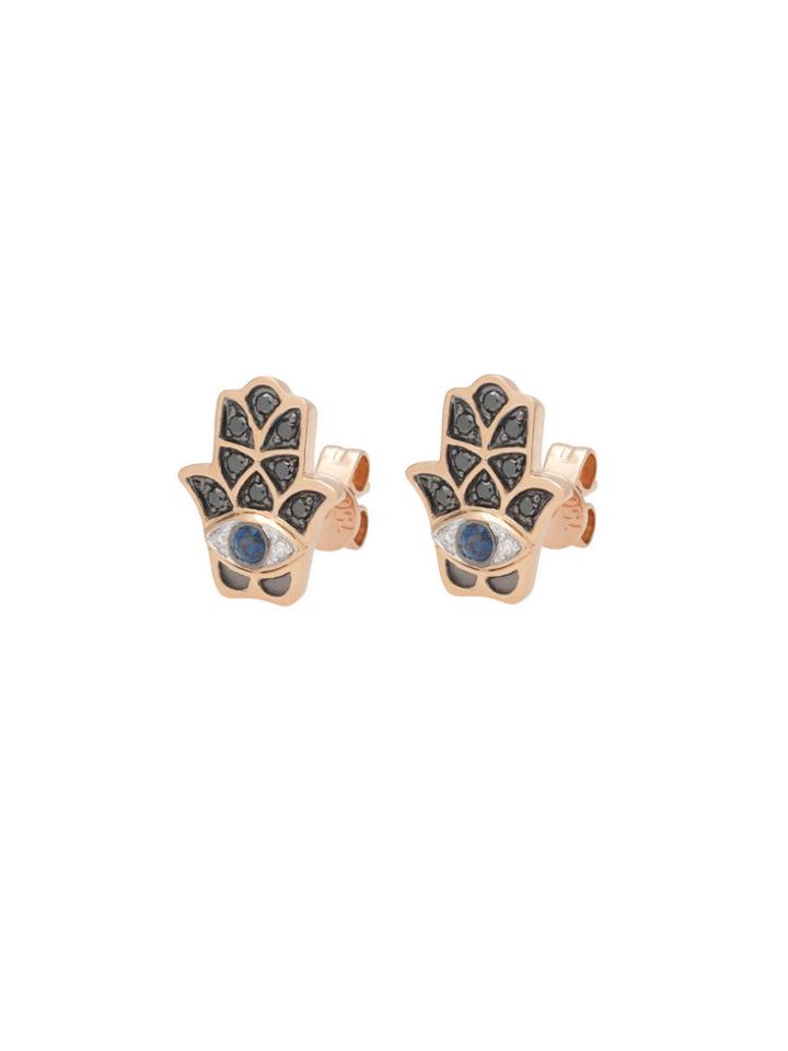 Pippo Perez Black Diamond Hamsa Studs