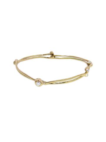Ten Thousand Things Molten Cluster Bangle With Silver Mist Diamonds - Yellow Gold
