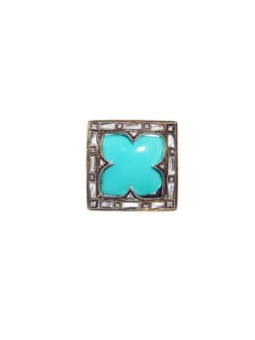 Cathy Waterman Baguette Framed Turquoise Ring
