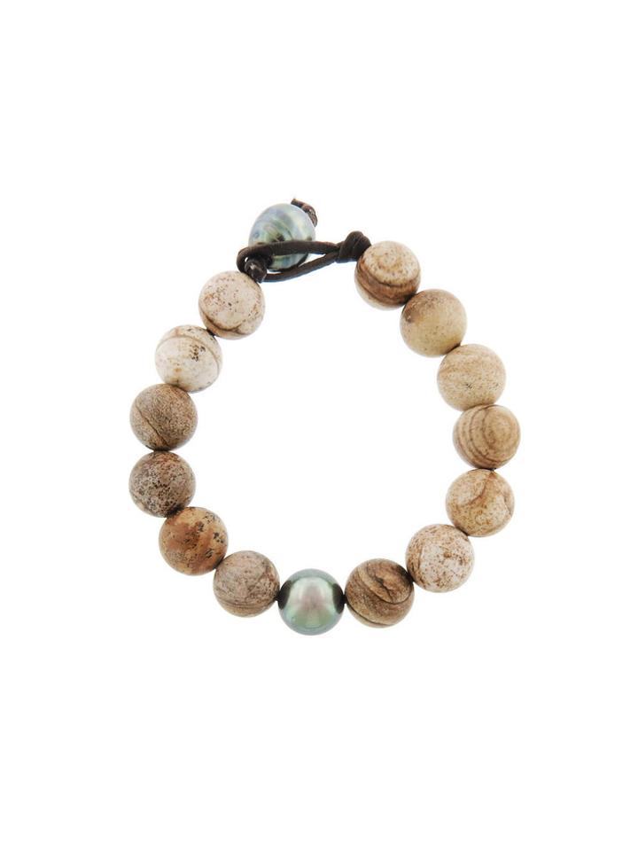Kala Howlite And Baroque Tahitian Pearl Bracelet