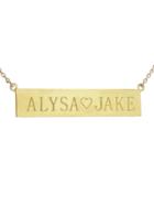 Jennifer Meyer Personalized Nameplate Necklace - Yellow Gold One Side Engraving - 17