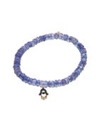 Sydney Evan Cut Out Hamsa On Faceted Blue Quartz - Yellow Gold