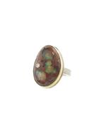 Jamie Joseph Vertical Mexican Fire Opal Ring With Diamonds