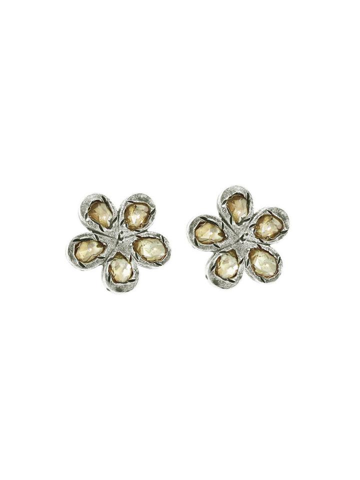 Himatsingka Diamond Rosa Flower Studs
