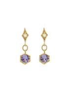 Cathy Waterman Purple Sapphire Bezel Set Earrings