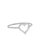 Jennifer Meyer Diamond Pave Open Heart Ring - White Gold