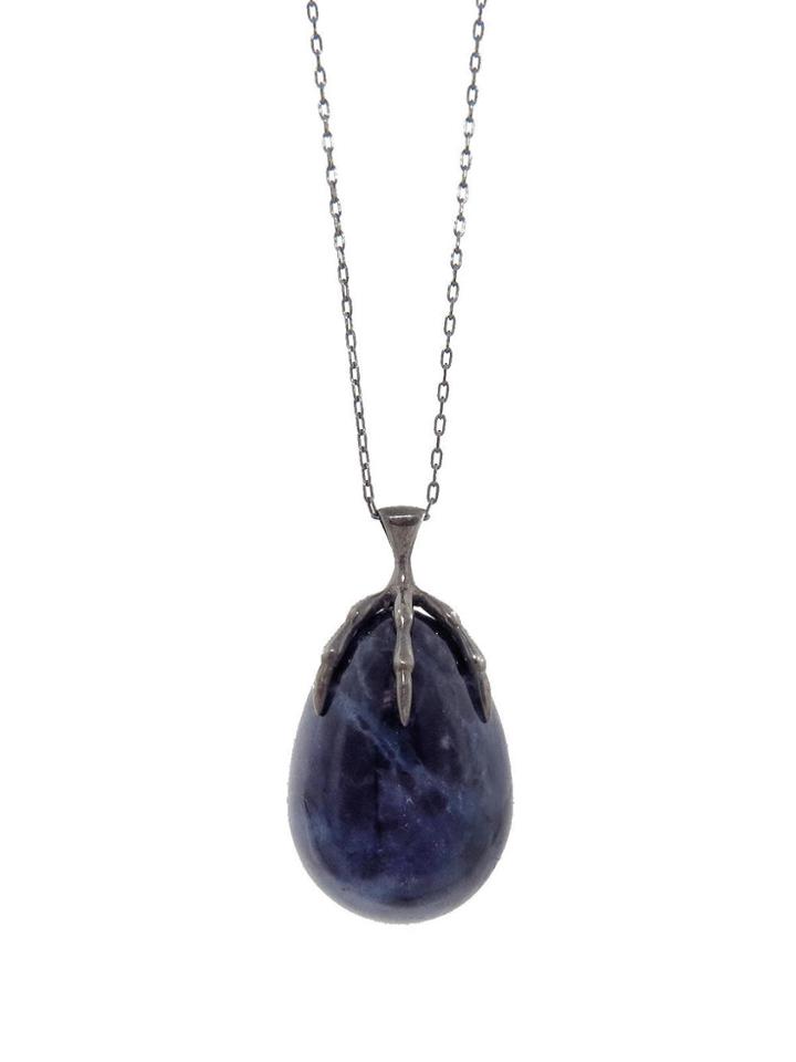 Annette Ferdinandsen Blue Sodalite Egg With Claw Necklace