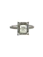 Cathy Waterman Pave And Diamond Frame Ring