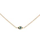 Sydney Evan Mini Enamel Evil Eye Bracelet In Rose Gold