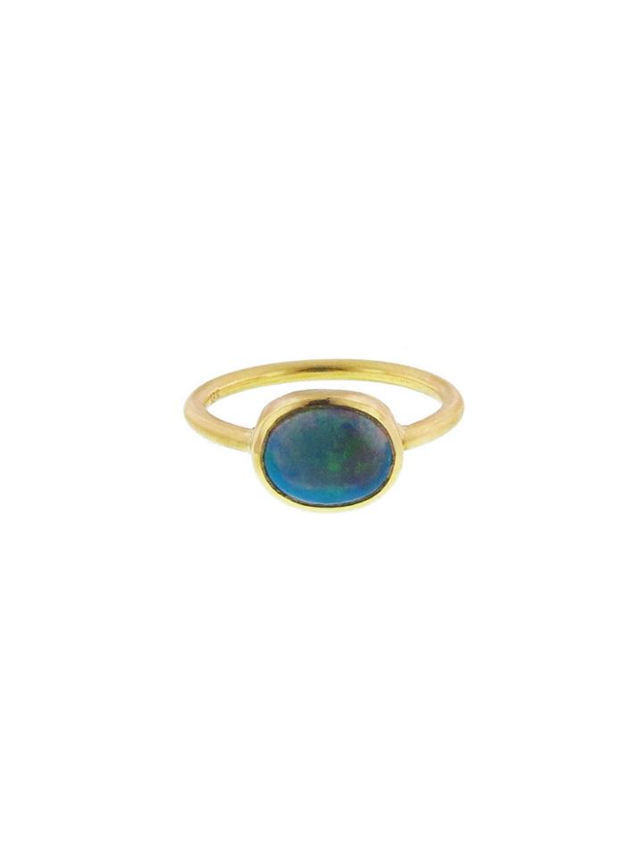 Irene Neuwirth Lightning Ridge Opal Ring - Yellow Gold