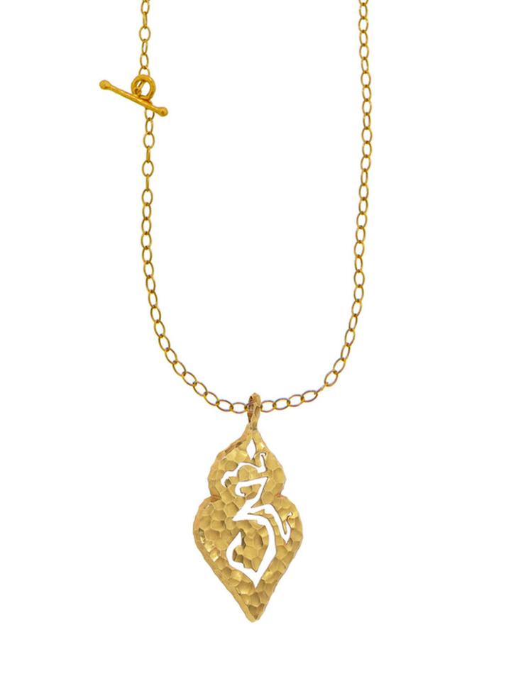 Cathy Waterman Double Heart Om Charm - 22 Karat Gold