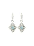 Jude Frances Beaded Kite Earring Charms With Turquoise Blue Topaz - White Gold