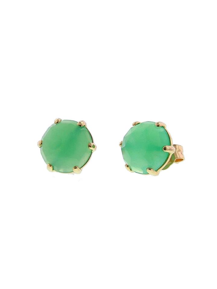 Jamie Joseph Rose Cut Chrysoprase Studs