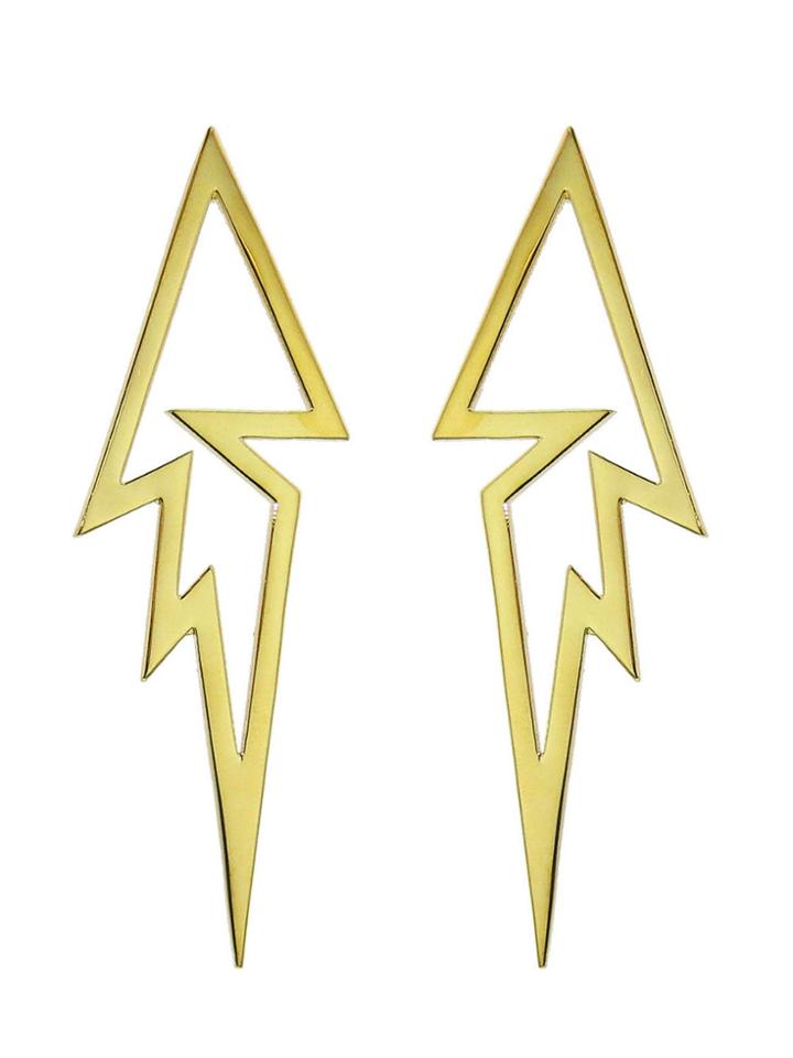Jennifer Fisher Hollow Wing Earrings - Yellow Gold