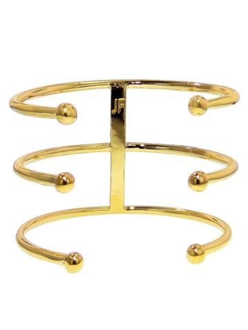 Jennifer Fisher Triple Ball Cuff - Designer Yellow Gold Bracelet