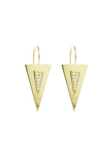 Janis Savitt Pave Diamond Triangle Earrings