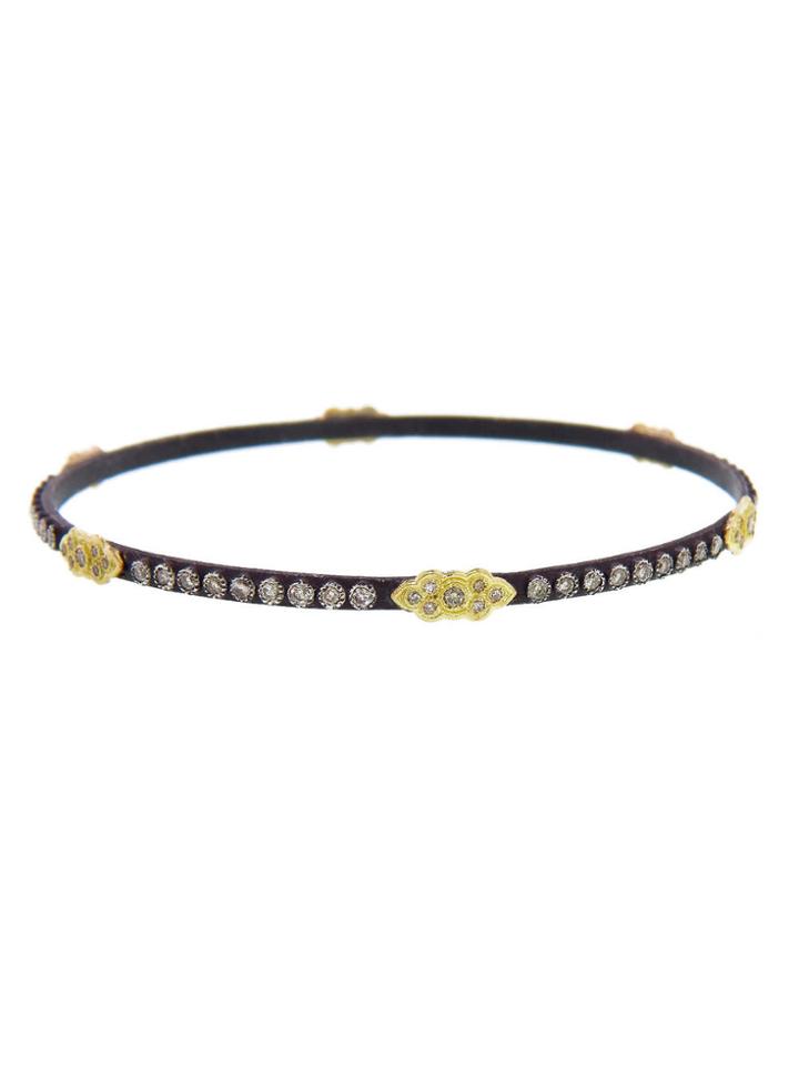 Armenta Champagne Diamond Scroll Bracelet - Midnight